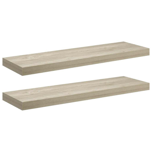 vidaXL Ράφια Τοίχου 2 τεμ. Χρώμα Δρυός 80x23,5x3,8 εκ. MDF