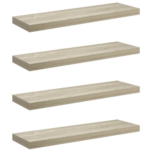 vidaXL Ράφια Τοίχου 4 τεμ. Χρώμα Δρυός 80 x 23,5 x 3,8 εκ. MDF