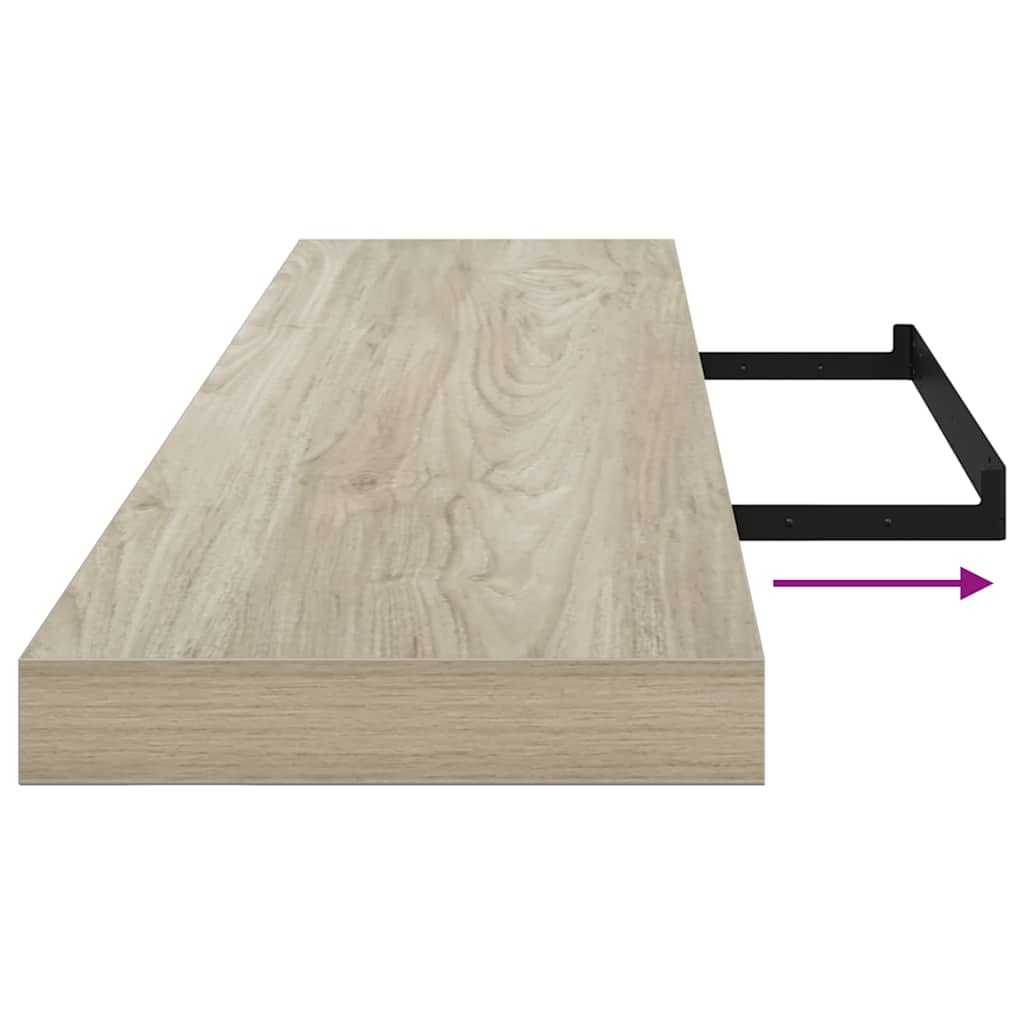 vidaXL Ράφια Τοίχου 2 τεμ. Χρώμα Δρυός 120 x 23,5 x 3,8 εκ. MDF