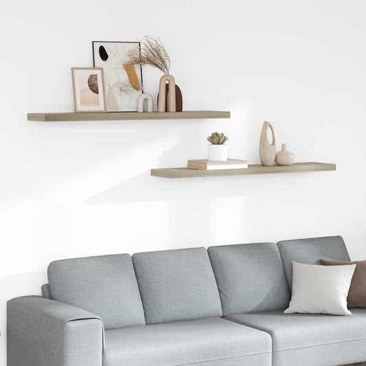 vidaXL Ράφια Τοίχου 2 τεμ. Χρώμα Δρυός 120 x 23,5 x 3,8 εκ. MDF