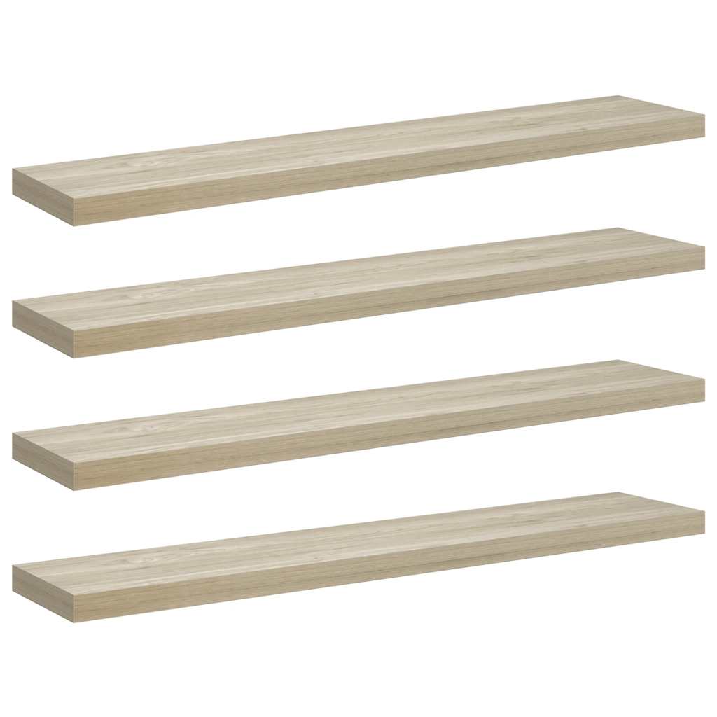 vidaXL Ράφια Τοίχου 4 τεμ. Χρώμα Δρυός 120 x 23,5 x 3,8 εκ. MDF