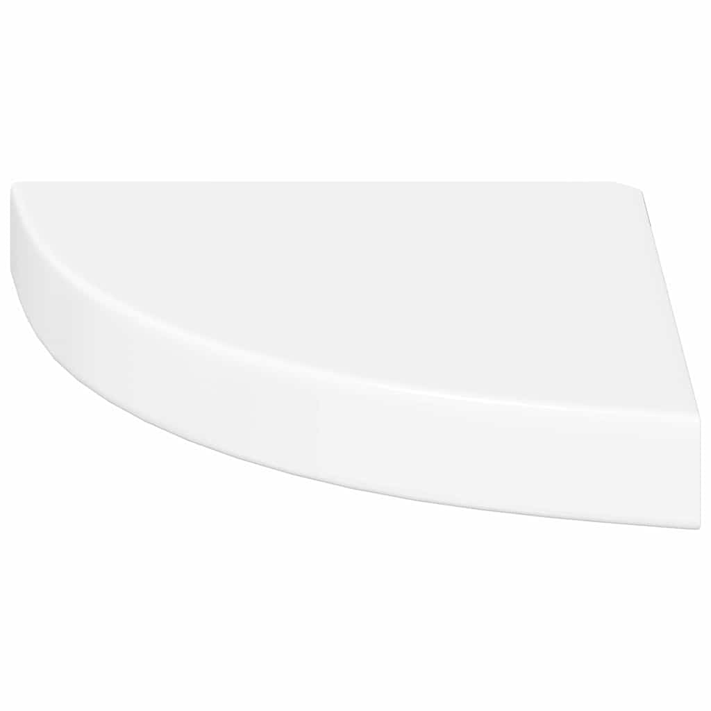 vidaXL Ράφι Γωνίας Πλωτή Γυαλιστερή Λευκή 25x25x3,8 εκ. από MDF
