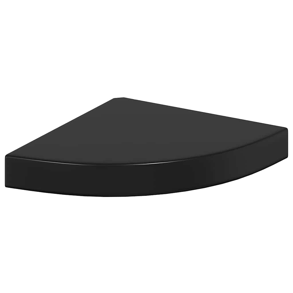 vidaXL Ράφι Τοίχου Γωνιακό Γυαλιστερό Μαύρο 25 x 25 x 3,8 εκ. από MDF
