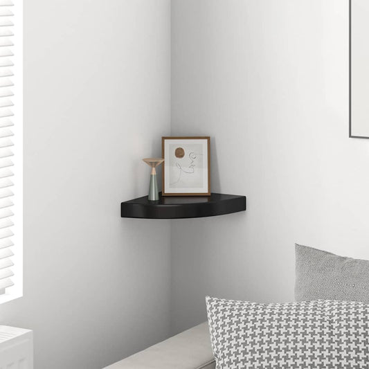 vidaXL Ράφι Τοίχου Γωνιακό Γυαλιστερό Μαύρο 25 x 25 x 3,8 εκ. από MDF