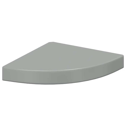 vidaXL Ράφι Τοίχου Γωνιακό Γυαλιστερό Γκρι 25 x 25 x 3,8 εκ. από MDF