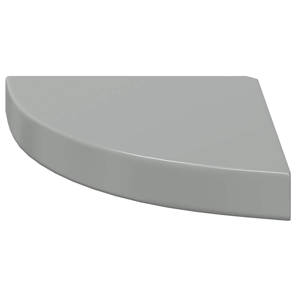 vidaXL Ράφι Τοίχου Γωνιακό Γυαλιστερό Γκρι 25 x 25 x 3,8 εκ. από MDF