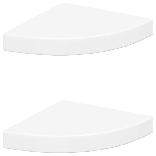vidaXL Ράφια Τοίχου Γωνιακά 2 τεμ. Άσπρα 25x25x3,8 εκ. MDF