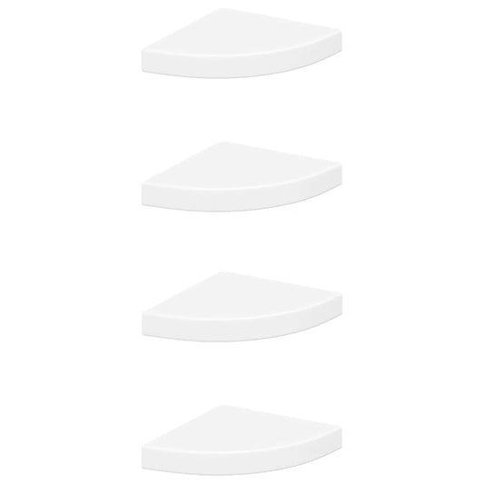vidaXL Ράφια Τοίχου Γωνιακά 4 τεμ. Άσπρα 25x25x3,8 εκ. MDF