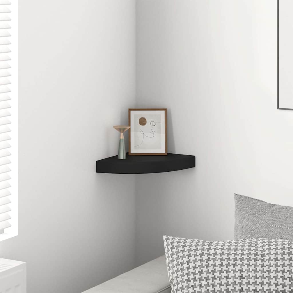 vidaXL Ράφι Τοίχου Γωνιακό Μαύρο 25 x 25 x 3,8 εκ. από MDF