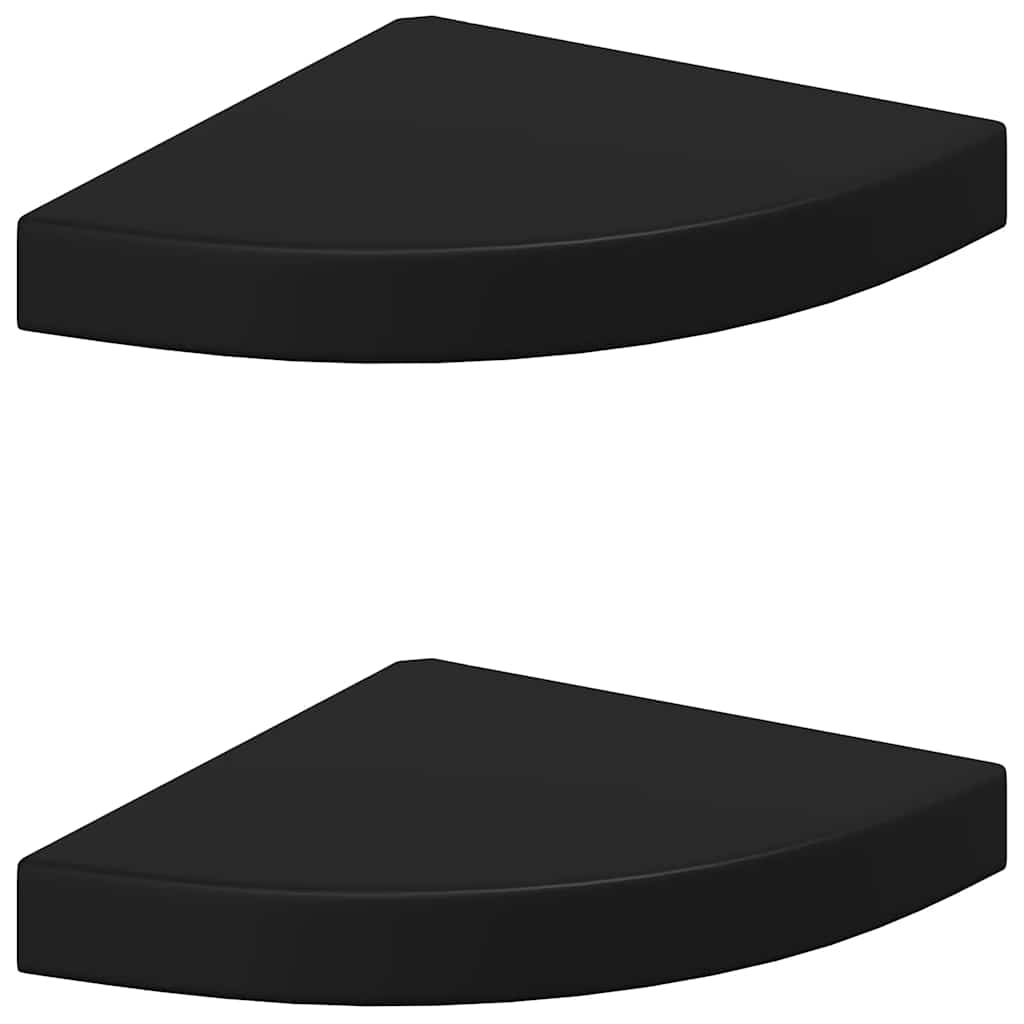vidaXL Ράφια Τοίχου 2 τεμ. Μαύρα 25x25x3,8 εκ. από MDF