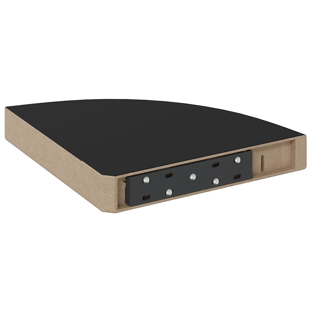 vidaXL Ράφια Τοίχου 2 τεμ. Μαύρα 25x25x3,8 εκ. από MDF
