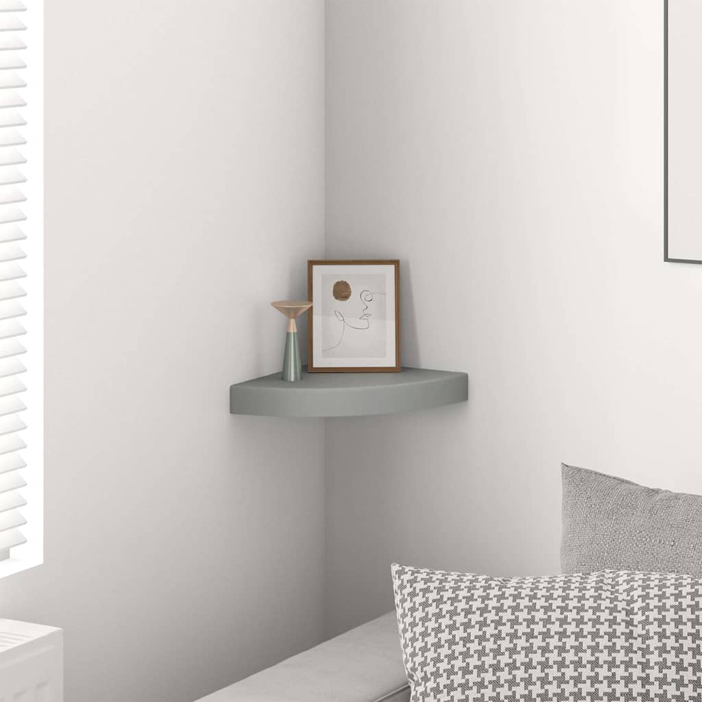 vidaXL Ράφι Τοίχου Γωνιακό Γκρι 25 x 25 x 3,8 εκ. από MDF