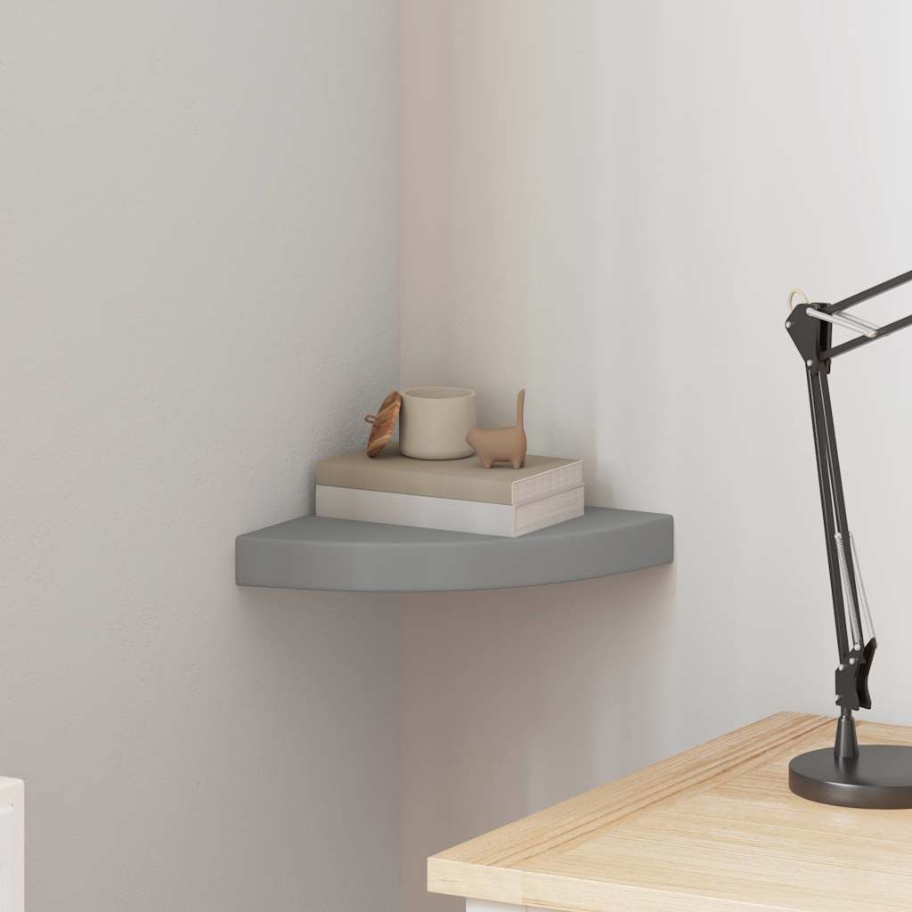 vidaXL Ράφι Τοίχου Γωνιακό Γκρι 25 x 25 x 3,8 εκ. από MDF