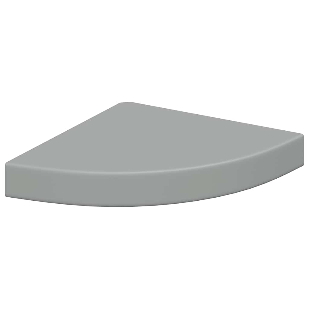 vidaXL Ράφια Τοίχου Γωνιακά 2 τεμ. Γκρι 25x25x3,8 εκ. MDF