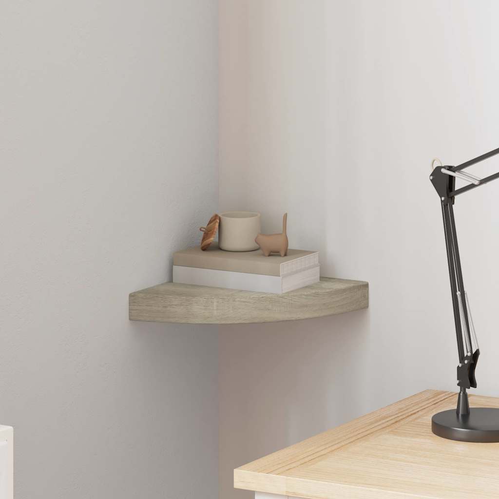 vidaXL Ράφι Τοίχου Γωνιακό Χρώμα Δρυός 25 x 25 x 3,8 εκ. από MDF