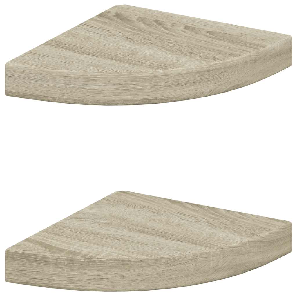 vidaXL Ράφια Τοίχου 2 τεμ. Χρώμα Δρυός 25x25x3,8 εκ. από MDF