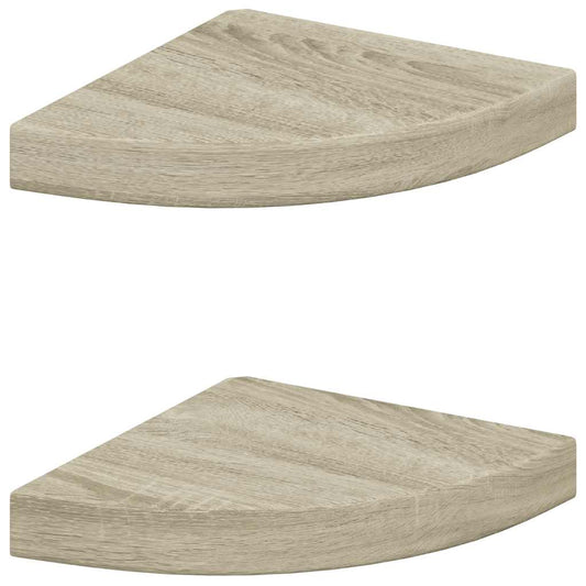 vidaXL Ράφια Τοίχου 2 τεμ. Χρώμα Δρυός 25x25x3,8 εκ. από MDF