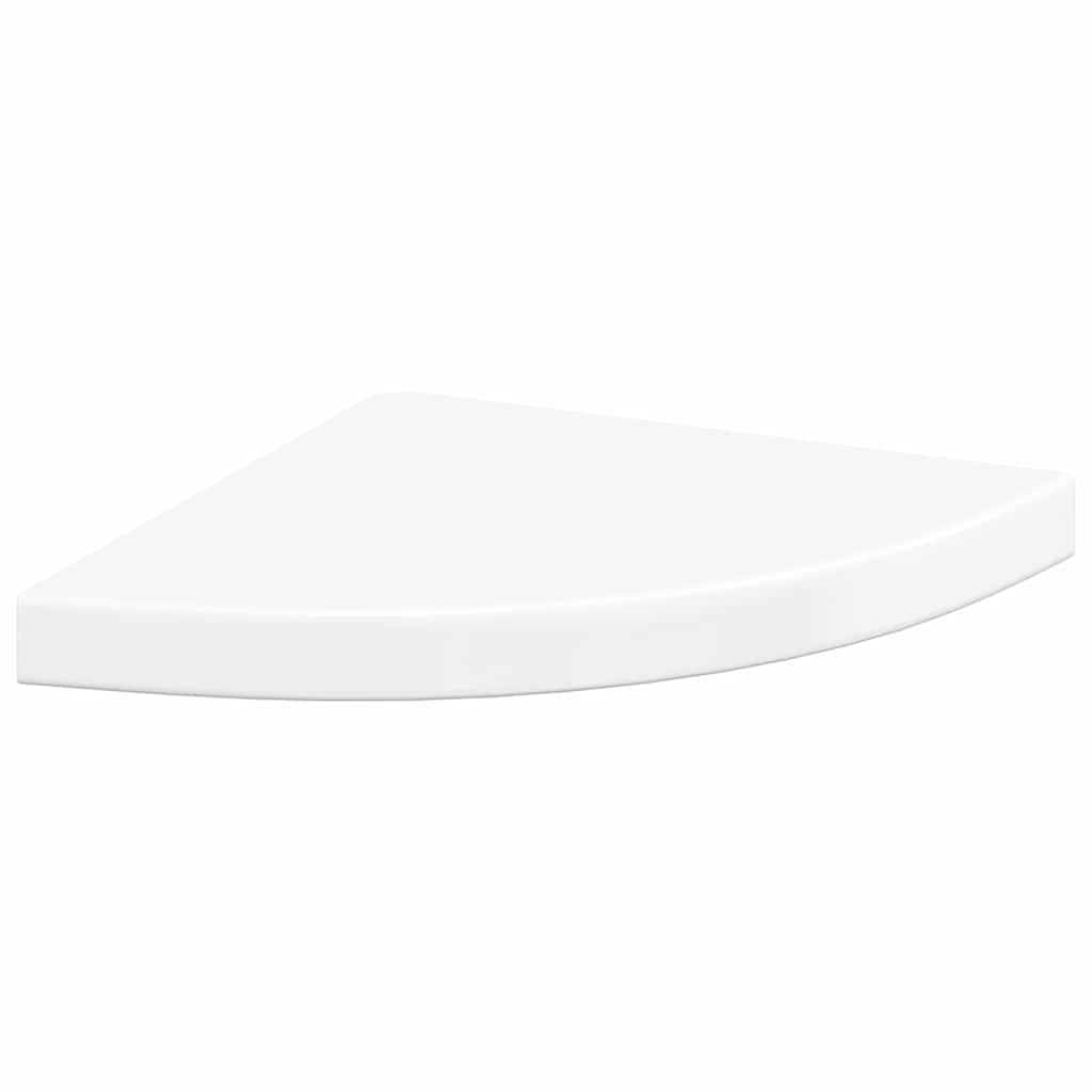 vidaXL Ράφι Τοίχου Γωνιακό Γυαλιστερό Λευκό 35 x 35 x 3,8 εκ. από MDF