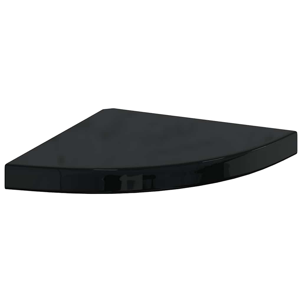 vidaXL Ράφι Τοίχου Γωνιακό Γυαλιστερό Μαύρο 35x35x3,8 εκ. από MDF