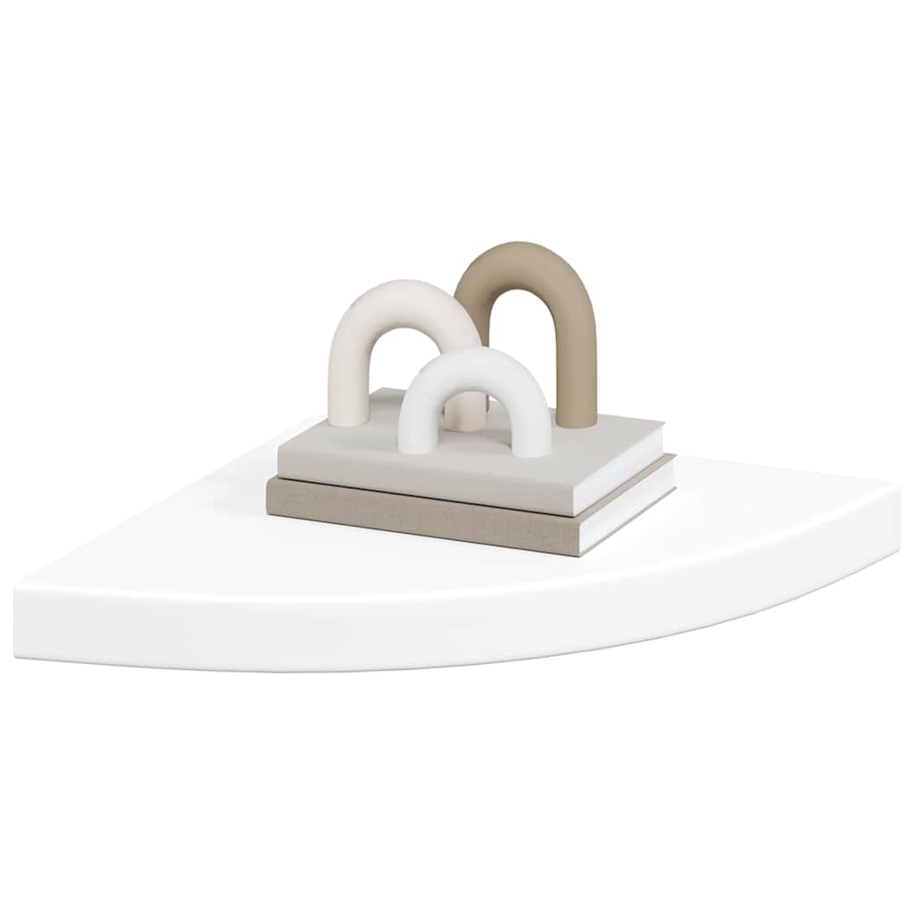 vidaXL Ράφι Γωνίας Πλωτή Λευκή 35x35x3,8 εκ. από MDF