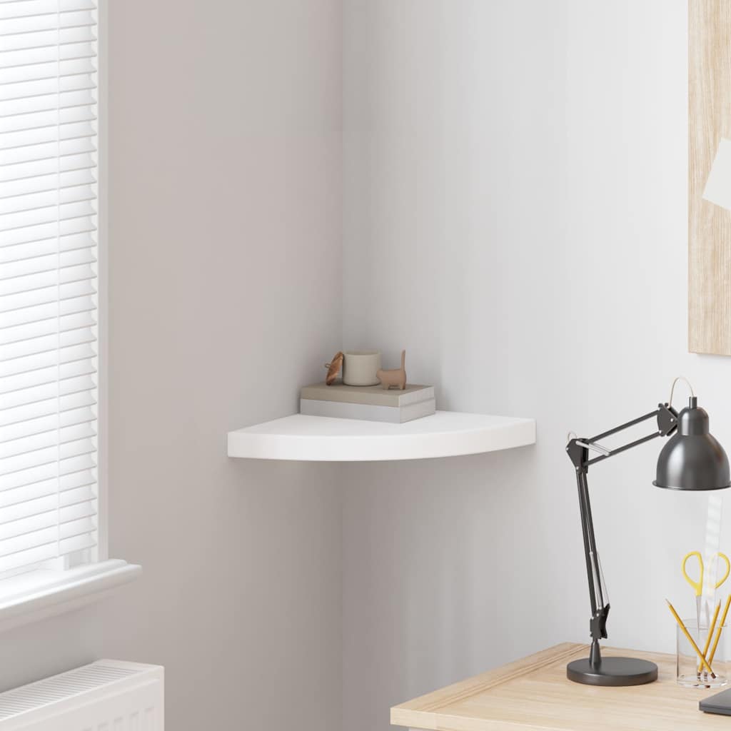 vidaXL Ράφι Γωνίας Πλωτή Λευκή 35x35x3,8 εκ. από MDF
