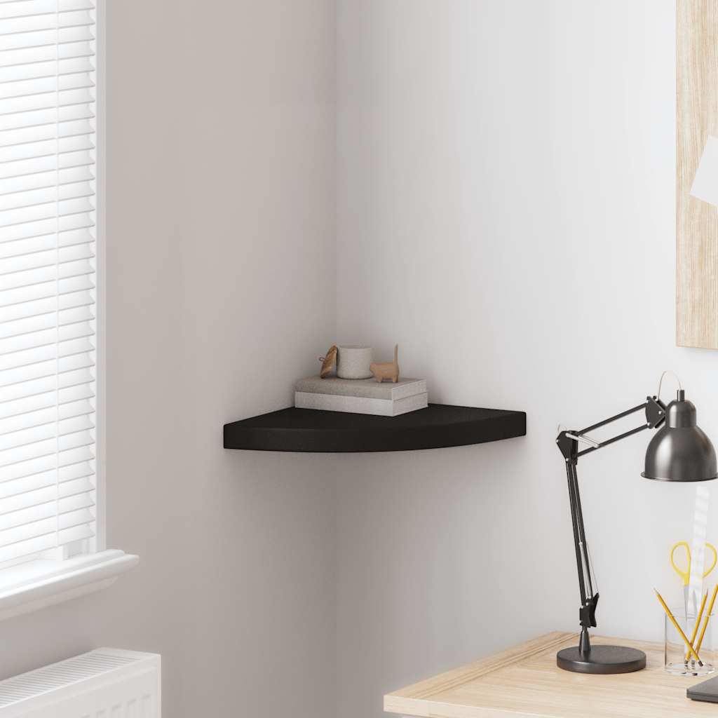 vidaXL Ράφι Τοίχου Γωνιακό Μαύρο 35x35x3,8 εκ. από MDF