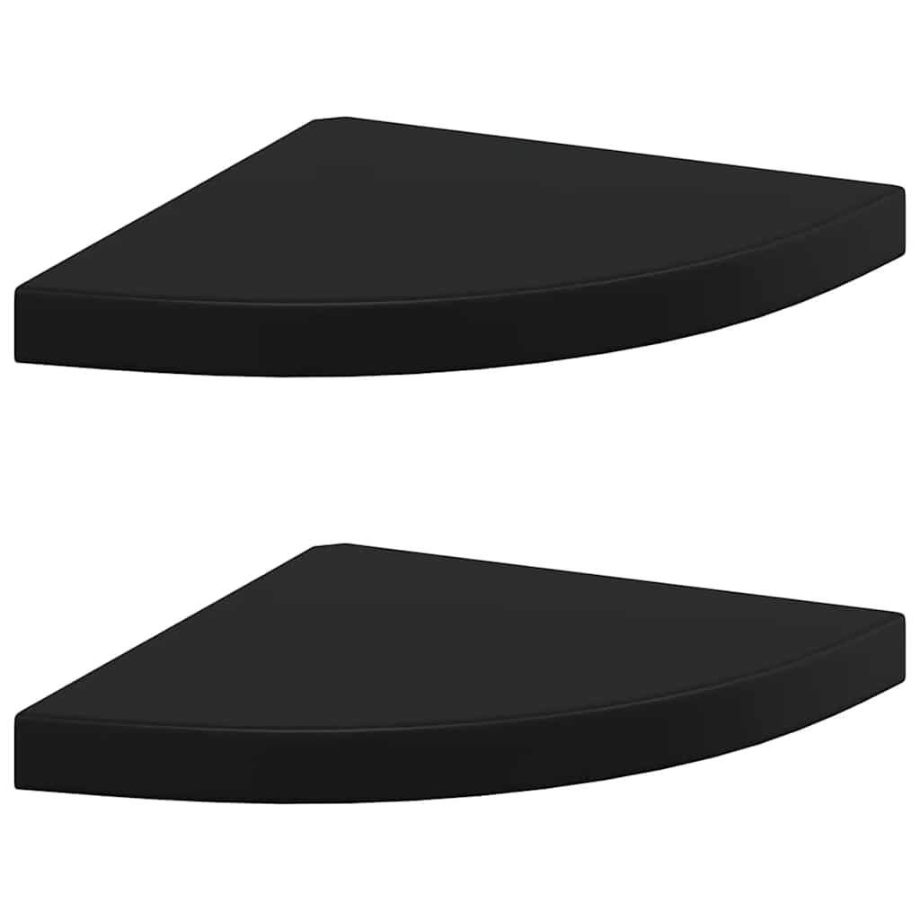 vidaXL Ράφια Τοίχου 2 τεμ. Μαύρα 35x35x3,8 εκ. από MDF