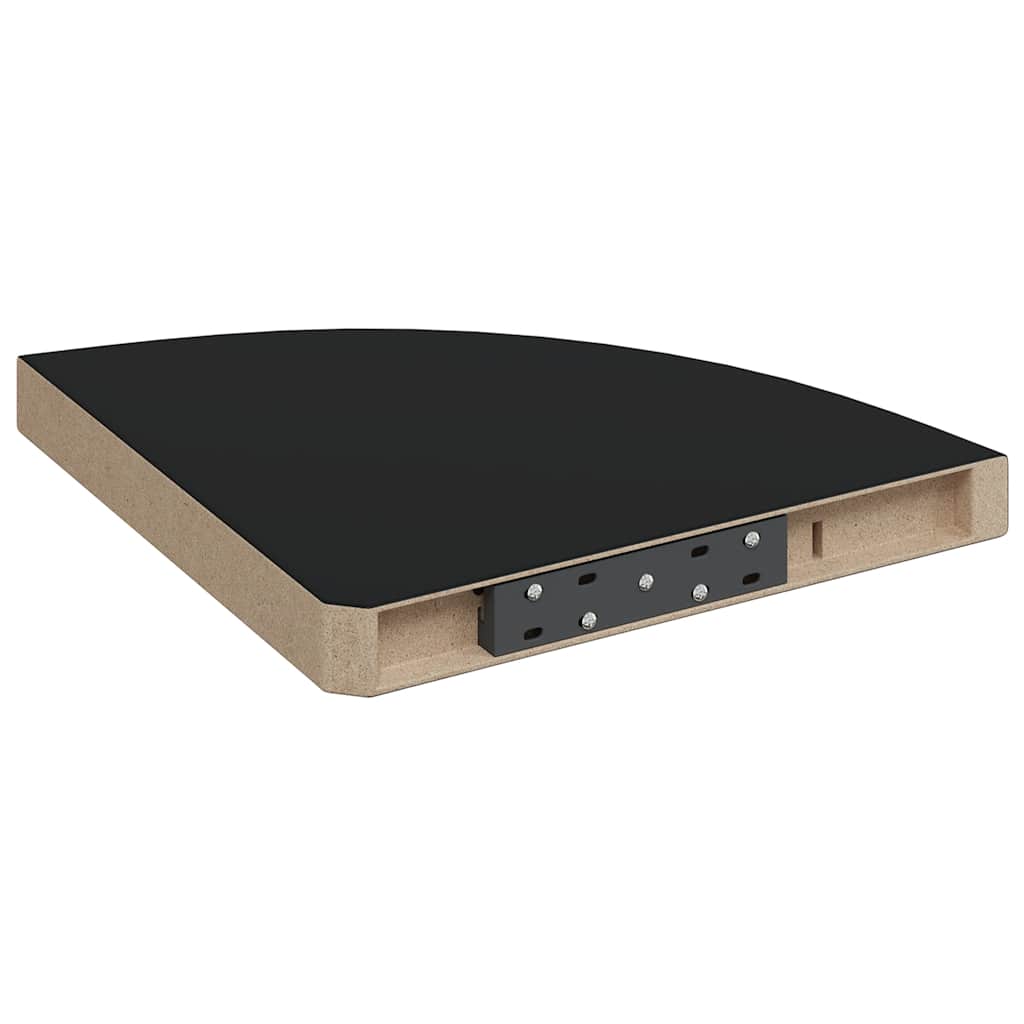 vidaXL Ράφια Τοίχου 2 τεμ. Μαύρα 35x35x3,8 εκ. από MDF