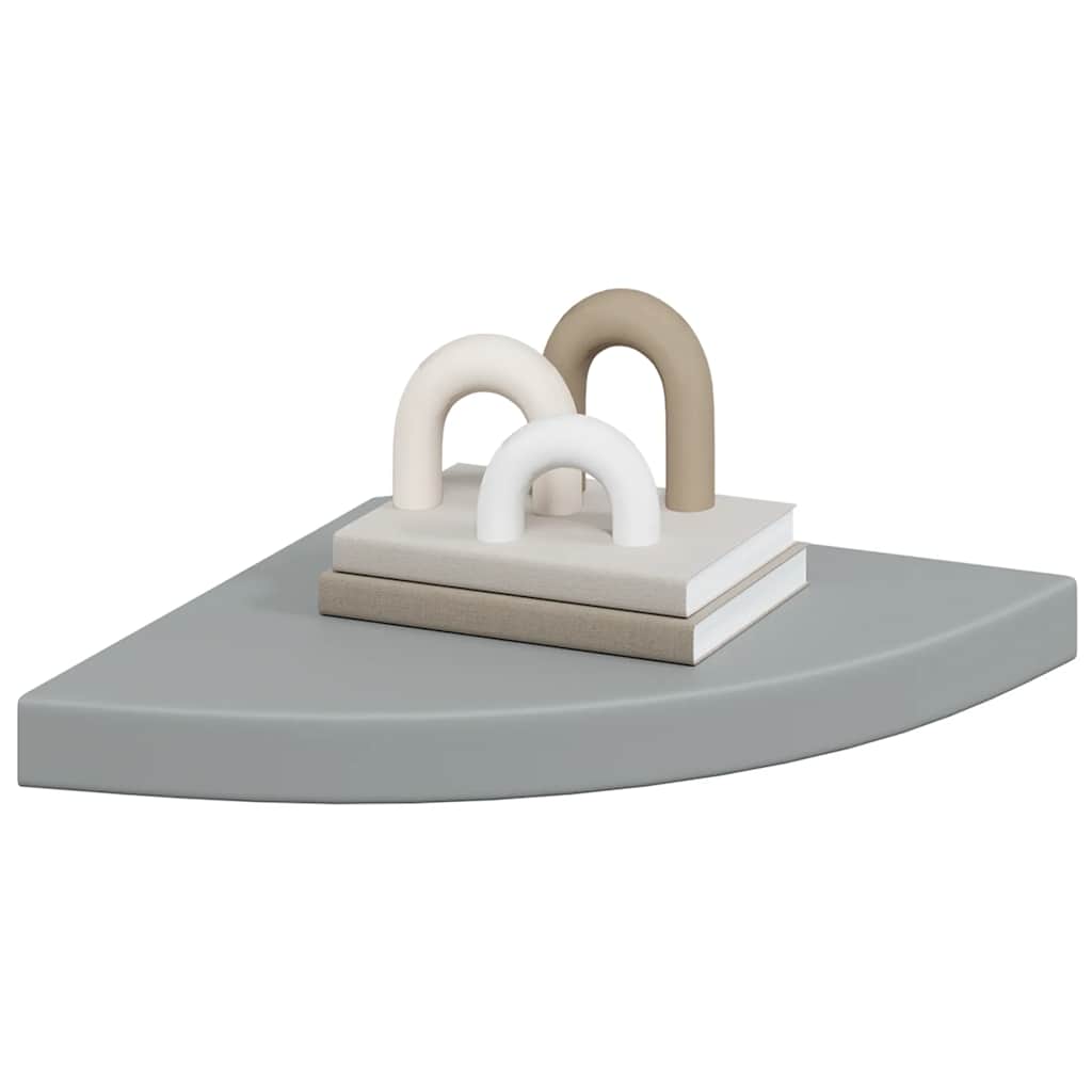 vidaXL Ράφια Τοίχου Γωνιακά 2 τεμ. Γκρι 35x35x3,8 εκ. MDF