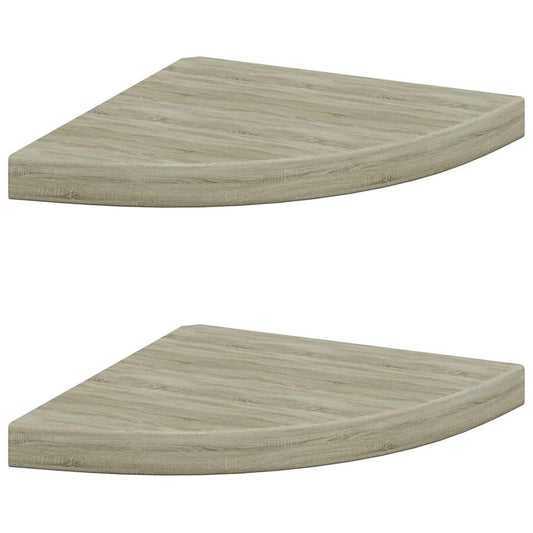 vidaXL Ράφια Τοίχου 2 τεμ. Χρώμα Δρυός 35x35x3,8 εκ. από MDF