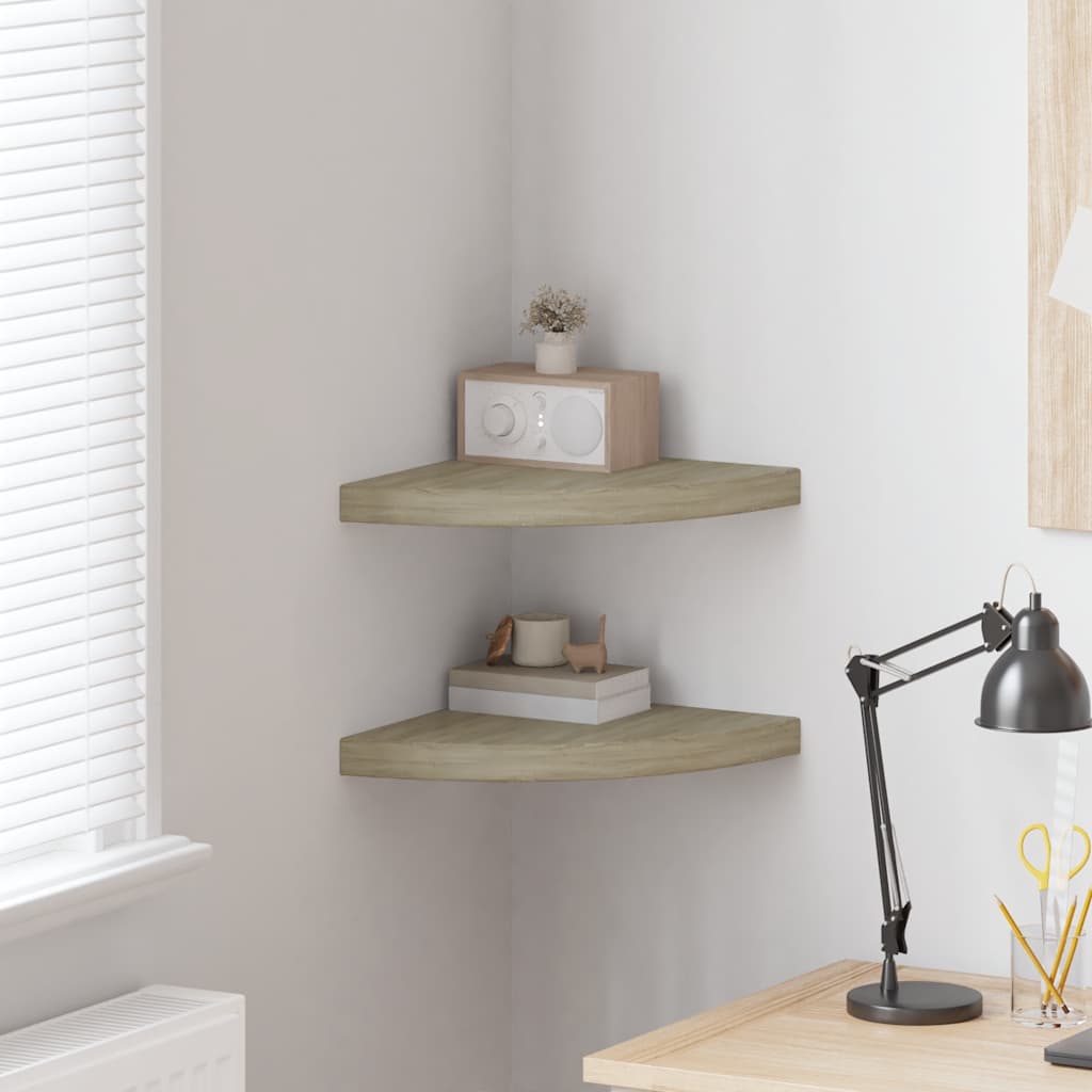 vidaXL Ράφια Τοίχου 2 τεμ. Χρώμα Δρυός 35x35x3,8 εκ. από MDF