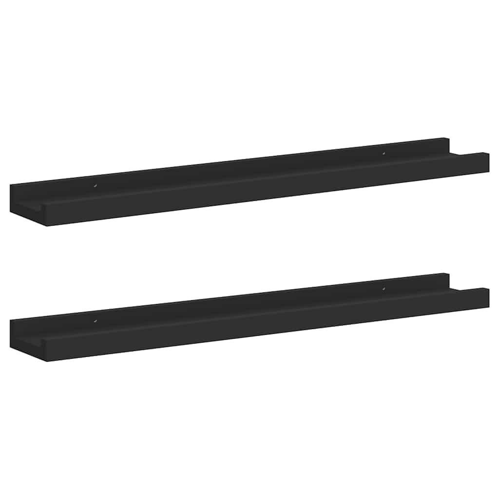vidaXL Ράφια για Κορνίζες 2 τεμ. Μαύρα 60 x 9 x 3 εκ. από MDF