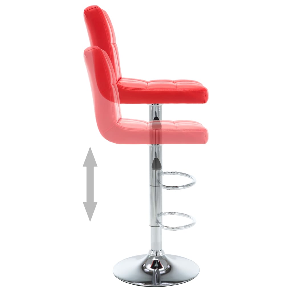 vidaXL Σκαμπό Μπαρ 2 τεμ. Κόκκινα από Συνθετικό Δέρμα