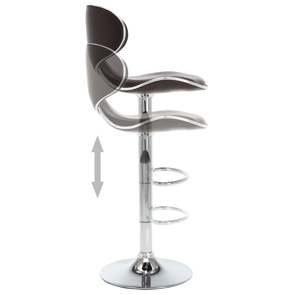 vidaXL Σκαμπό Μπαρ 2 τεμ. Καφέ από Συνθετικό Δέρμα