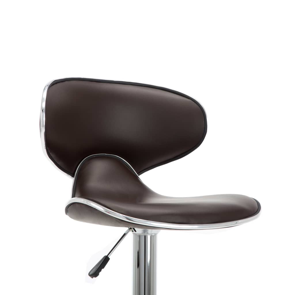 vidaXL Σκαμπό Μπαρ 2 τεμ. Καφέ από Συνθετικό Δέρμα