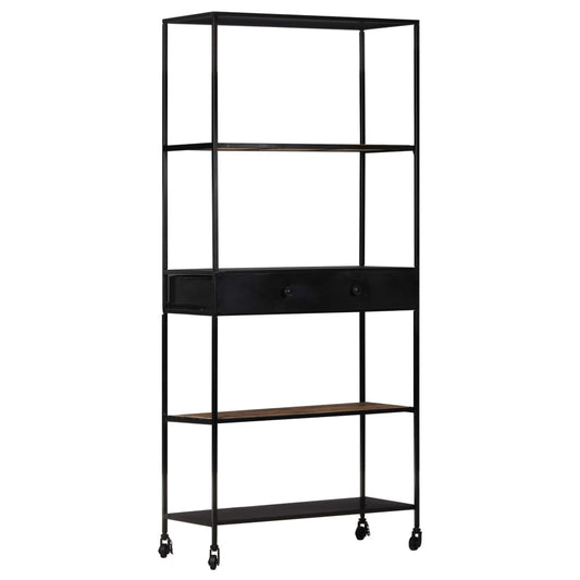 vidaXL Βιβλιοθήκη 80x35x180 εκ. από Ακατέργαστο Ξύλο Μάνγκο & Σίδηρο