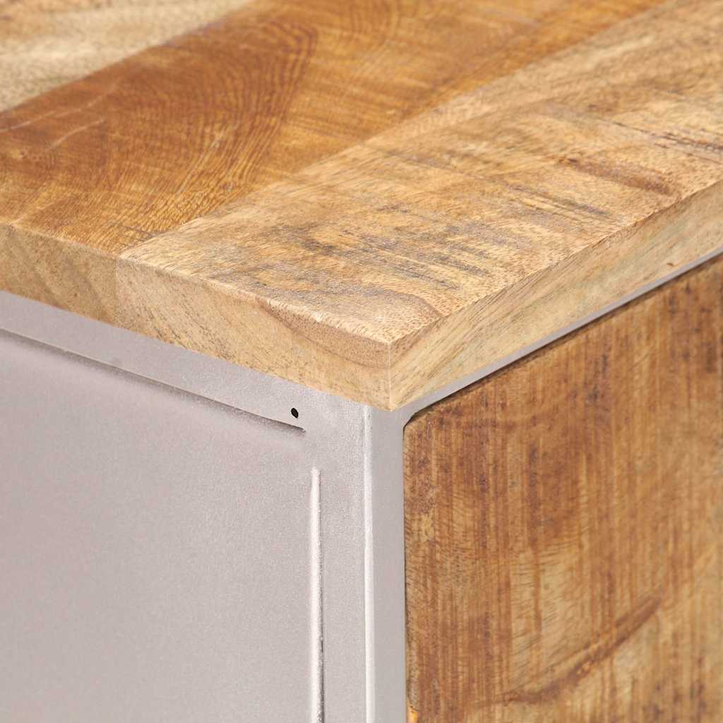 vidaXL Ντουλάπι 60 x 35 x 75 εκ. από Ακατέργαστο Ξύλο Μάνγκο & Σίδερο