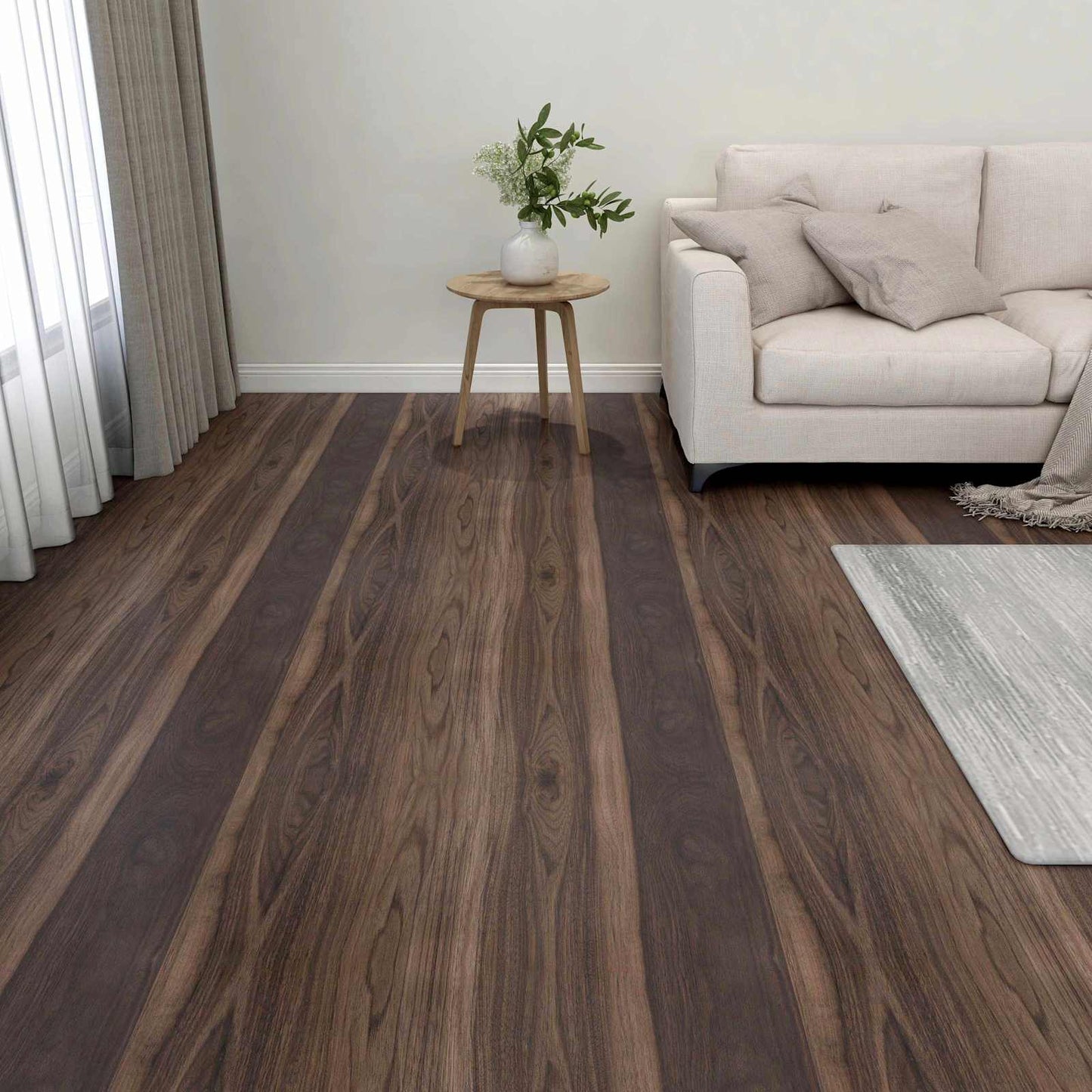 vidaXL Πλάκες Δαπέδου 55 pcs Σκούρο Καφέ 5,11 m² PVC