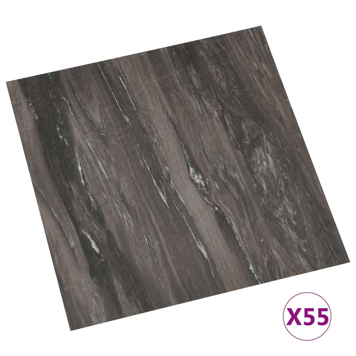 vidaXL Πλάκες Δαπέδου 55 pcs Σκούρο Γκρι 5,11 τ.μ. PVC