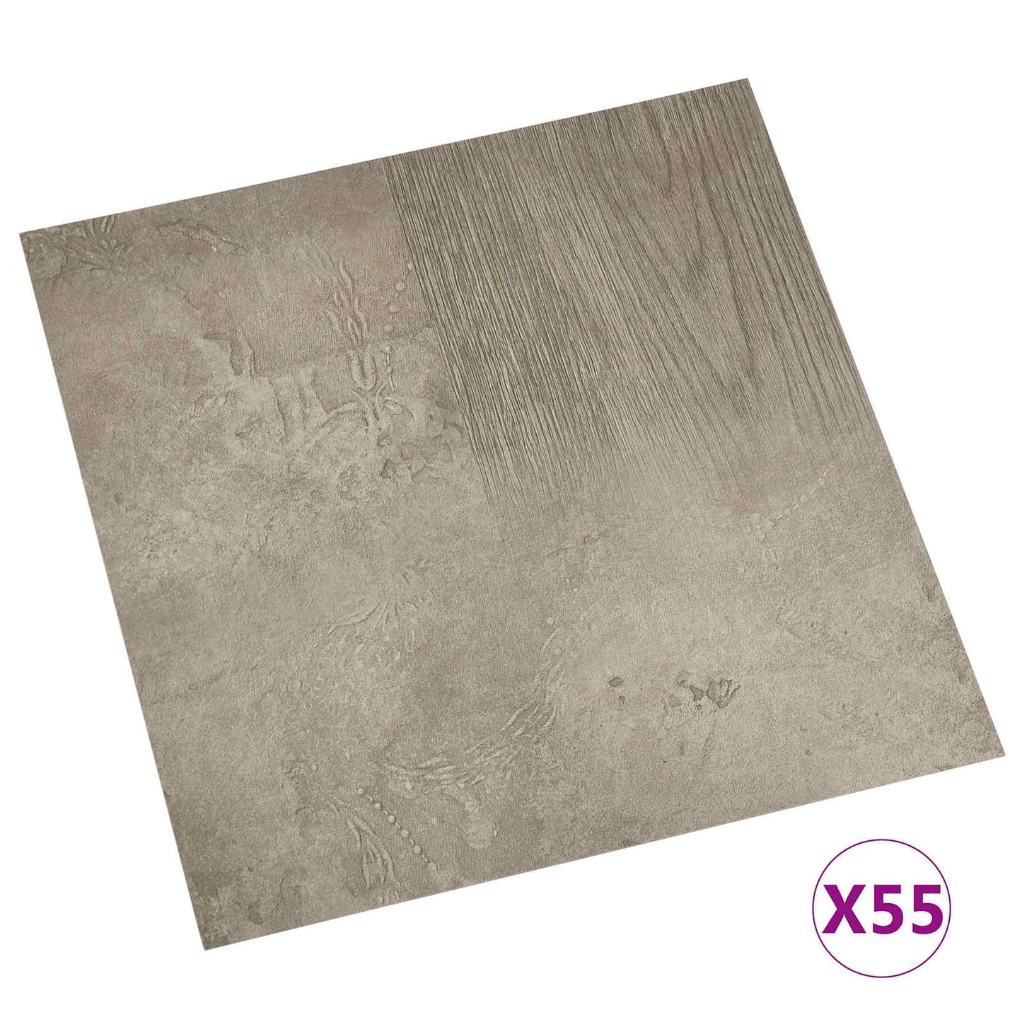 vidaXL Πλάκες Δαπέδου 5,11 τ.μ. 55 pcs PVC Σκούρο Καφέ και Γκρι