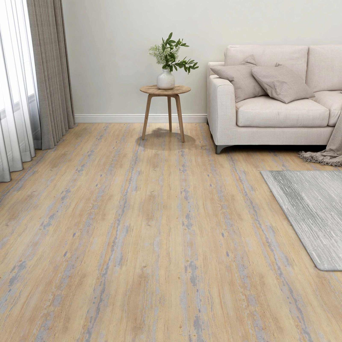 vidaXL Πλάκες Δαπέδου 5,11 τ.μ. 55 pcs PVC Καφέ και Γκρίζο