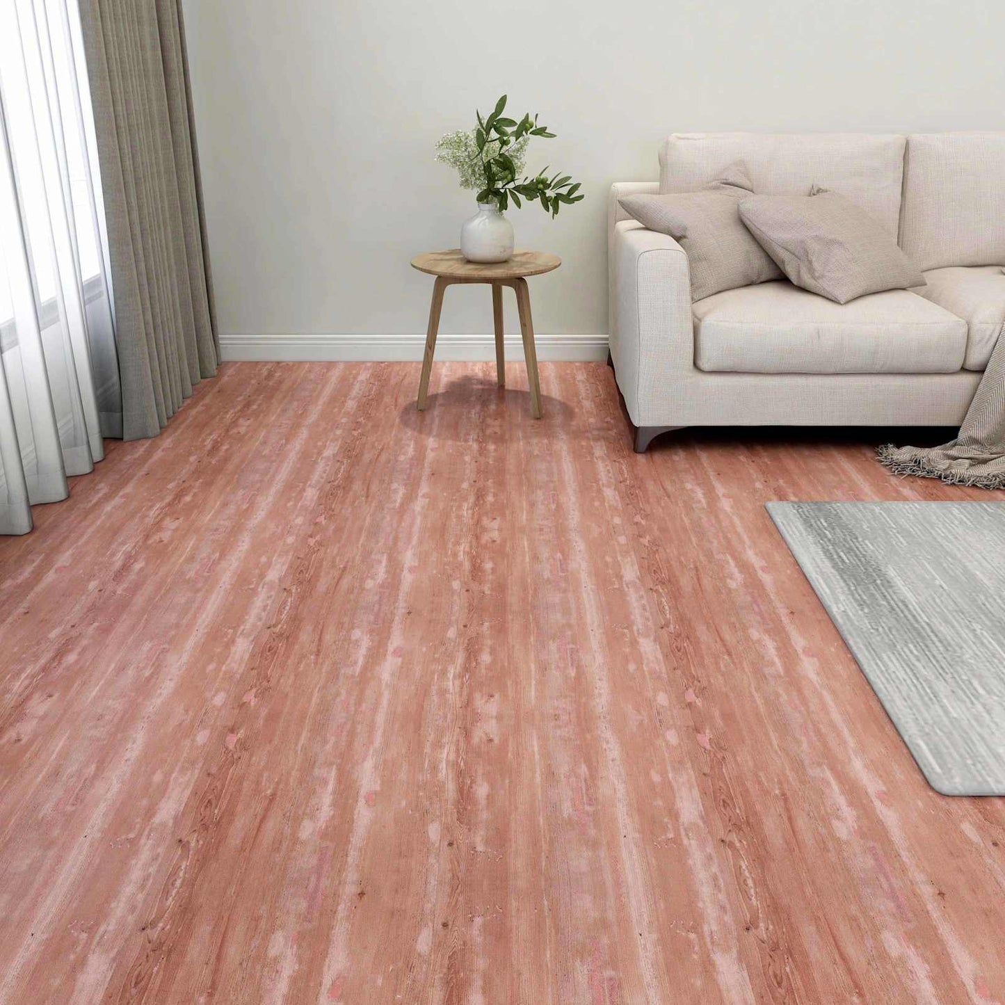 vidaXL Πλάκες Δαπέδου 55 pcs Κόκκινο 5,11 m² PVC