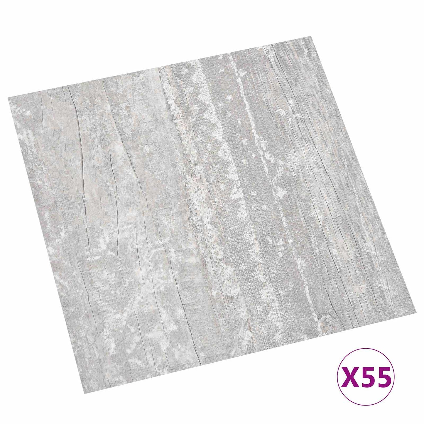 vidaXL Πλάκες Δαπέδου 5,11 τ.μ. 55 pcs PVC Ανοιχτό Γκρι και Λευκό