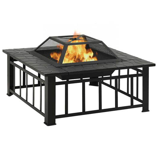 vidaXL Τζάκι Εξωτερικού Χώρου XXL 81x81x47 εκ. Ατσάλινο με Σκαλιστήρι