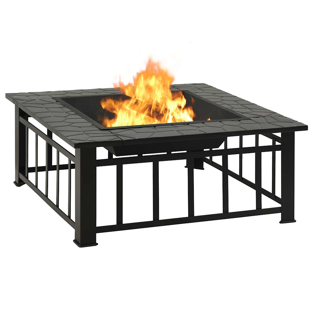 vidaXL Τζάκι Εξωτερικού Χώρου XXL 81x81x47 εκ. Ατσάλινο με Σκαλιστήρι