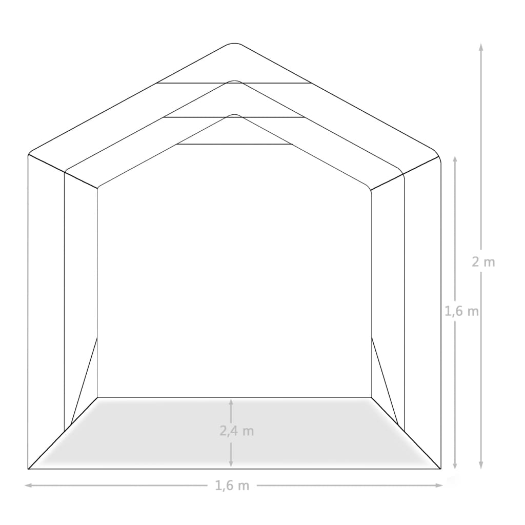 vidaXL Κιόσκι Γκαράζ Πράσινο 1,6 x 2,4 μ. από PVC