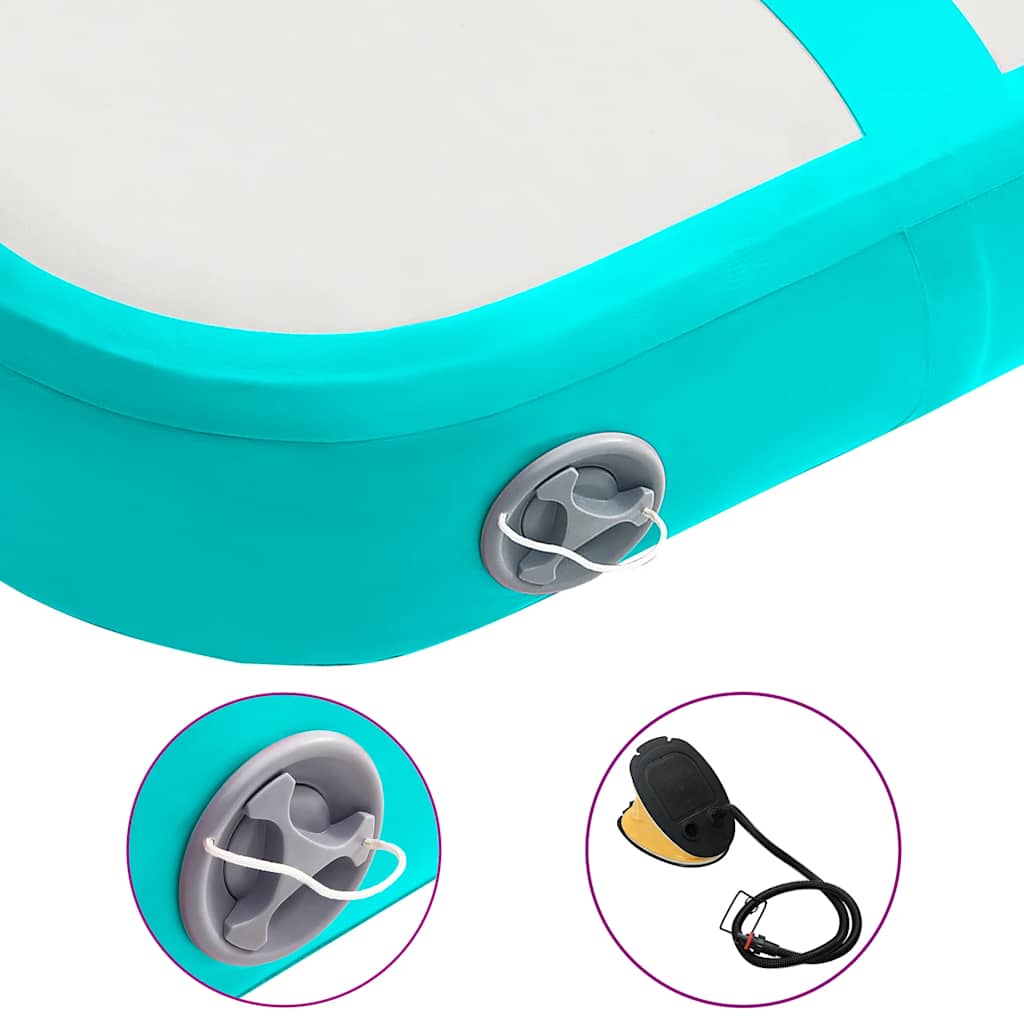 vidaXL Στρώμα Ενόργανης Φουσκωτό Πράσινο 60x100x15 εκ. PVC με Τρόμπα