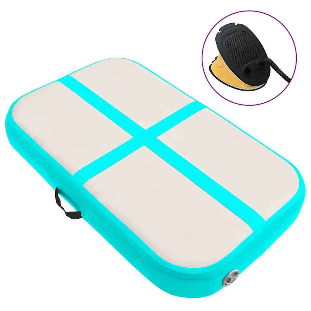 vidaXL Στρώμα Ενόργανης Φουσκωτό Πράσινο 60x100x20 εκ. PVC με Τρόμπα