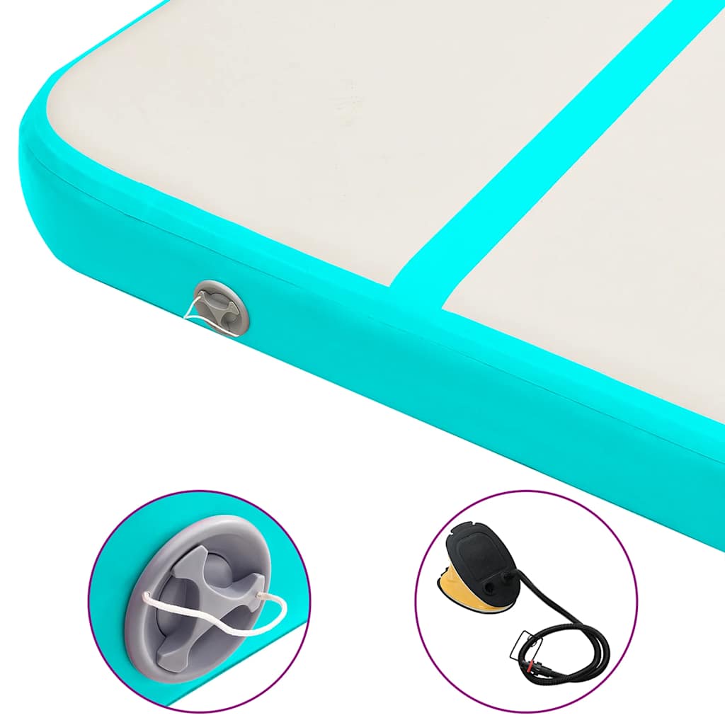 vidaXL Στρώμα Ενόργανης Φουσκωτό Πράσινο 500x100x15 εκ. PVC με Τρόμπα