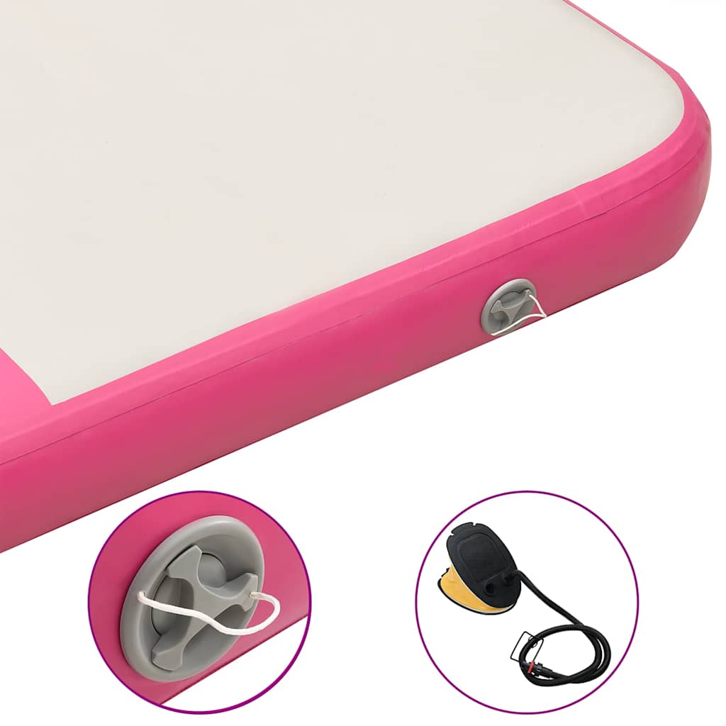 vidaXL Στρώμα Ενόργανης Φουσκωτό Ροζ 200 x 200 x 10 εκ. PVC με Τρόμπα